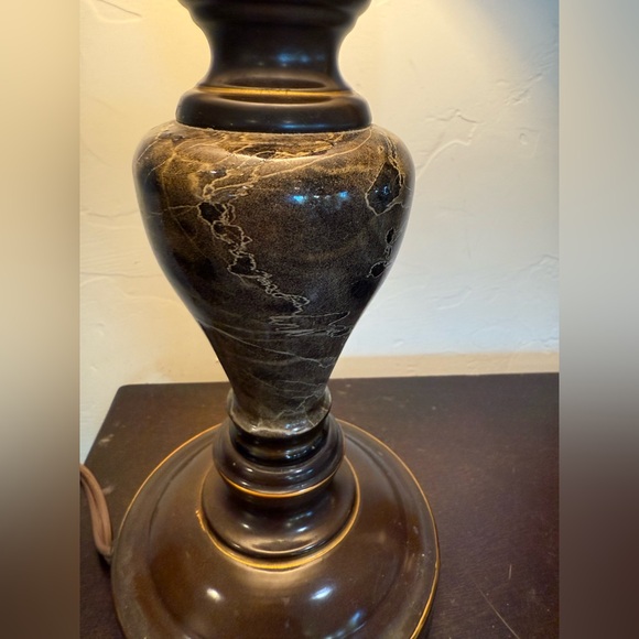 Vintage bell shade  accent chocolate brown table office lamp ~11”H Art Deco - Picture 3 of 16